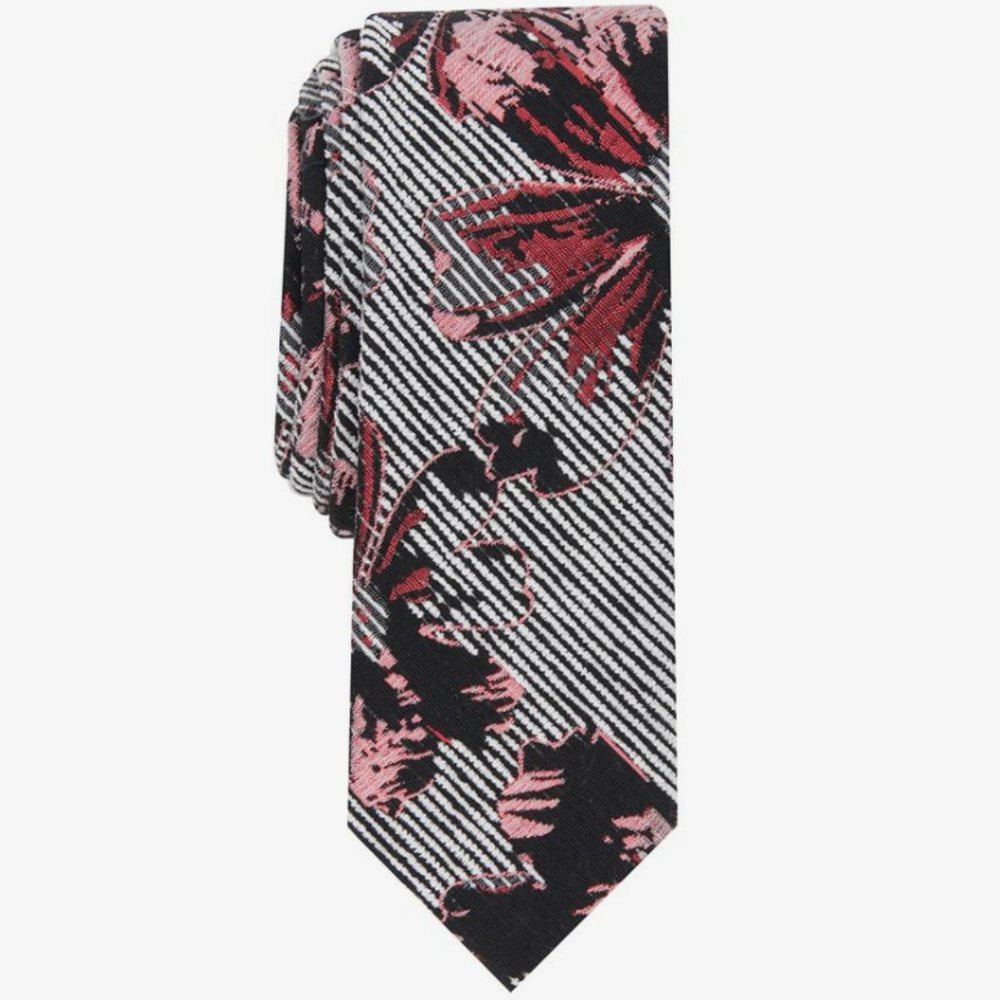 Macy’s INC Men's Floral Stripe Skinny Tie